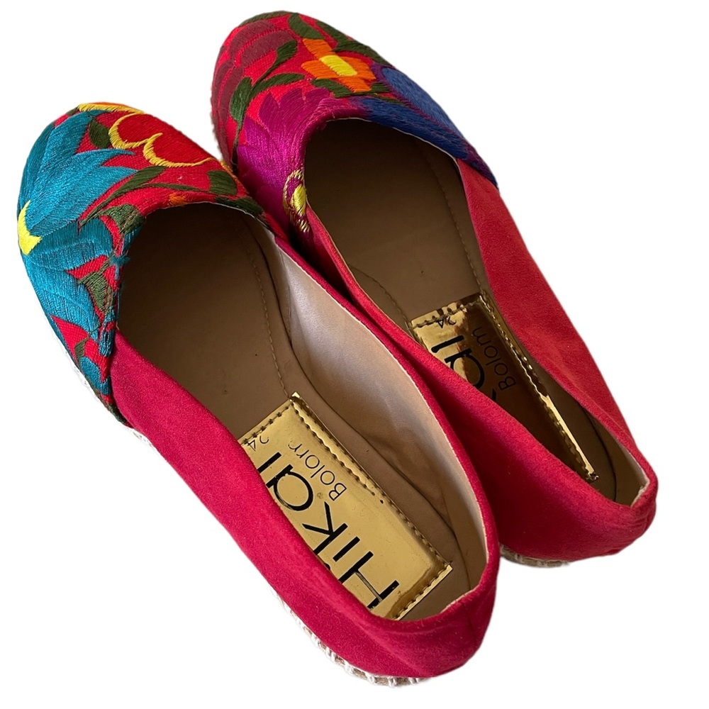 Embroidered shoes, embroidered shoes, embroidered red shoes, Embroidered flats - Picture 15 of 16